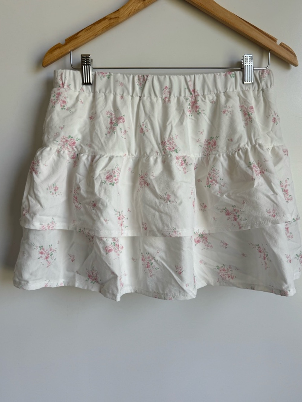 The Prairie Rachel Ashwell Floral White pink Skirt Shorts Large cottagecore boho
